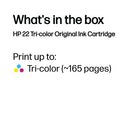 HP 22 Original Ink Cartridge 5-ml Tri-color C9352AE