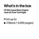 HP 85A Original LaserJet Toner Cartridge Black 2-pack CE285AD