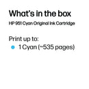 HP 951 Original Ink Cartridge 8.5-ml Cyan CN050AE