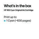 HP 953 Original Ink Cartridge 9-ml Cyan F6U12AE
