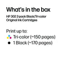 HP 302 Original Ink Cartridge 3.5/4-ml Black/Tri-color X4D37AE