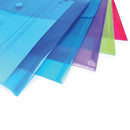 Rapesco Eco Recycled Popper Wallet A5 Assorted Bright Transparent (Pack of 5) 0689
