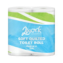 2Work Luxury Quilted Toilet Roll 2-Ply 200 Sheets (Pack of 40) JAN03090