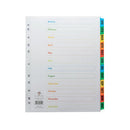 Concord Index Jan-Dec A4 Extra Wide Multicoloured Tabs 07901/CS79