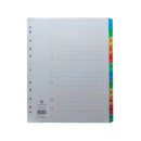 Concord Index 1-12 A4 Extra Wide Multicoloured Mylar Tabs 09801/CS98