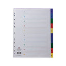 Concord Index 1-10 A4 Extra Wide Polypropylene Multicoloured 67199