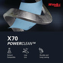 Wypall X70 Power Clean Midi Cleaning Wiper Roll x215 Cloths Blue 8251