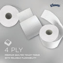Kleenex Standard Paper Toilet Roll 4-Ply x160 Sh White Pack of 24 8484