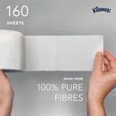 Kleenex Standard Paper Toilet Roll 4-Ply x160 Sh White Pack of 24 8484