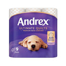 Andrex Ultimate Quilts Toilet Roll 3-Ply 155 Sh/Roll Pack of 9 4474132