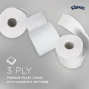 Kleenex Toilet Tissue 3-Ply x195 White 9 Rolls x8 Pack of 72 8459