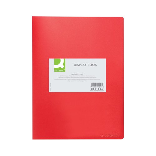Q-Connect Polypropylene Display Book 10 Pocket Red KF01246 – UK ...