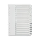 Q-Connect 1-15 Index Multi-punched Polypropylene White A4 KF01355