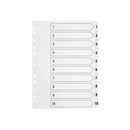 Q-Connect 1-10 Index Multi-Punched Reinforced Board Clear Tab A4 White KF01528
