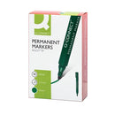 Q-Connect Permanent Marker Pen Bullet Tip Green (Pack of 10) KF01773