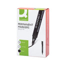 Q-Connect Permanent Marker Pen Bullet Tip Black (Pack of 10) KF26045
