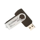 Q-Connect USB 2.0 Swivel 8GB Flash Drive Silver/Black KF41512