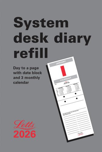 Letts System Desk Calendar Refill 2026 26-TSDR – UK Business Supplies