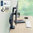 Leitz Ergo Dual Monitor Arm Dark Grey 65370089