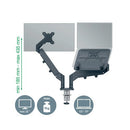 Leitz Ergo Dual Monitor and Laptop Arm Dark Grey 65380089