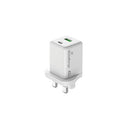 MediaRange GaN Fast Charging Adapter UK Plug 1xUSB-C and 1xUSB-A 45W White MRMA113-UK
