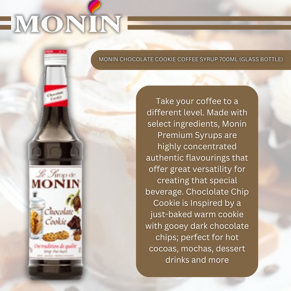 MONIN Chocolate Chip Cookie Cocktail Syrup 700ml (Glass Bottle) Discounted Pump Offer