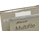 Rexel Multifile Suspension File V Base 15mm Foolscap Green (Pack of 50) 78008