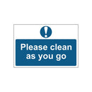 MyCafe Please Clean As You Go Sign Self Adhesive PP 300x200 MYC10678