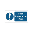 MyCafe Food Preparation Area Sign Self Adhesive Vnl 200x100 MYC10679