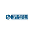 MyCafe Place All Rubbish Bins Sign Self Adhesive PP 200x50 MYC10681