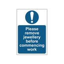 MyCafe Please Remove Jewellery Sign Self Adhesive Vnl 200x300 MYC10688