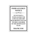 MyCafe Food Allergy Sign Self Adhesive Vnl 148x210 MYC10702