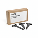Pair of Light Duty Tee Hinges in Black or Zinc Plated Finish 250mm (10") Black