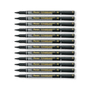 Pentel Permanent Marker Fine Point Black Pack of 12 NM470-A