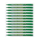 Pentel Permanent Marker Fine Point Green Pack of 12 NM470-D