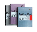 Pukka Pad Ruled Metallic Four-Hole Refill Pad Side Bound 400 Pages A4 (5 Pack) REF400