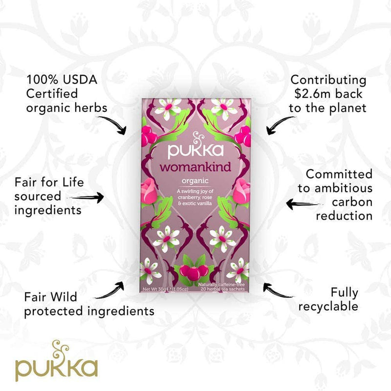 Pukka Tea Womankind Organic Individually Wrapped Enveloped Tea 20's
