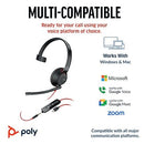 Poly Blackwire 5210 Monaural USB-C/A +3.5mm Headset 8X230AA