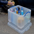 Really Useful 35L Plastic Storage Box With Lid W480xD390xH310mm Clear 35C