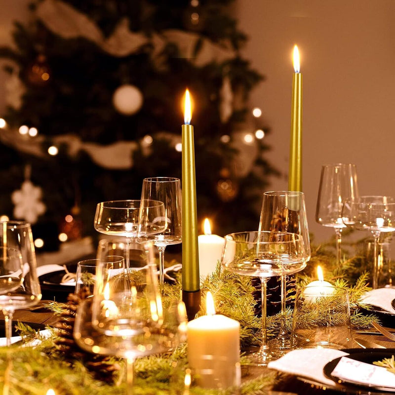 Price's 10" Wrapped Venetian Candles in Gold, 10 Pack