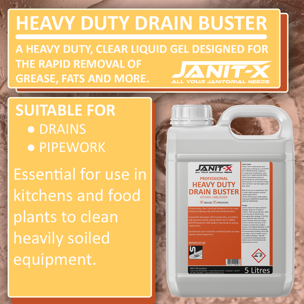 Janit-X Professional HD Drain Buster Sink & Pipe Unblocker 5L
