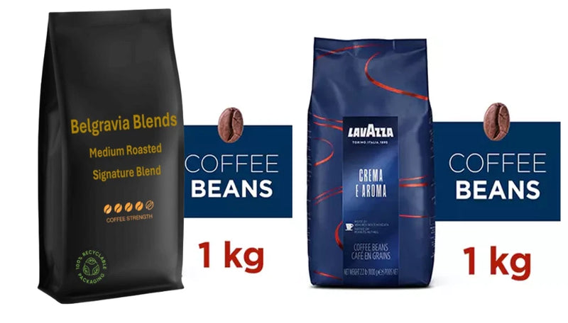 Belgravia Signature Premium Blended Coffee Beans 1kg, Produced with 100% Recyclable packaging.
