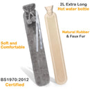 Life Long Hot Water Bottle Furry Cover 2L Assorted Colours