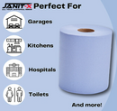 Janit-X Eco 100% Recycled Centrefeed Rolls Blue 6 x 400s CHSA Accredited