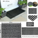 Fixtures Honeycomb Door Mat Heavy Duty 100% Rubber Black, 40 x 60 x 1.5 cm
