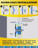 Gripit Yellow Curtain Kit - Pack of 6 - Heavy Duty Plasterboard Fixings 71kg