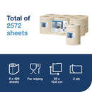 Tork 2-Ply M4 Reflex Wiping Paper Roll Plus Natural Pack of 6 473481