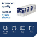 Tork T4 Conventional Toilet Paper Roll Advanced 2-Ply White 320 Sheets (Pack of 36) 100320