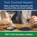 Tork Cocktail Napkins 2-Ply 4 Fold Black Pack of 200 477829