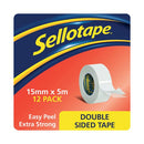 Sellotape Double Sided Tape 15mmx5m (12 Pack) 1445293